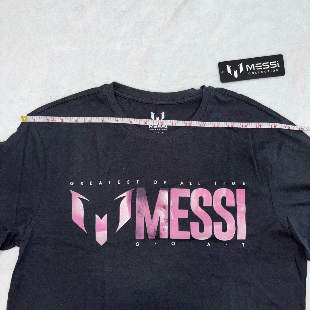 Messi Collection Mens GOAT Greatest of All Time Graphic T-Shirt Black Pink Large - Picture 4 of 6